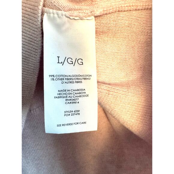 Cabi Pale Pink Lightweight Sweater Size Large Style #6329 - Picture 4 of 4